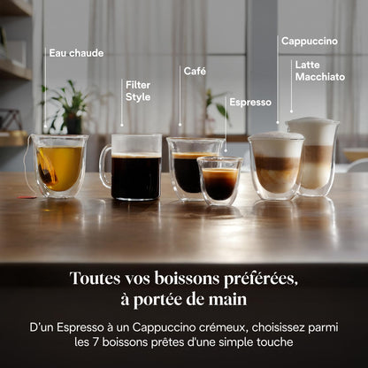 Magnifica Evo (ECAM292.81.SB)- Perfetto Machine à Café Automatique avec LatteCrema Mousseur à Lait Automatique, 7 Boissons en une Seule Touche, Commandes Soft Touch, Argent et Noir